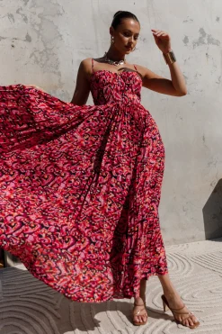 Achanti Pleated Maxi Dress