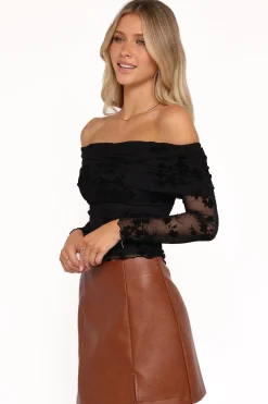 Aerin Off Shoulder Mesh Top
