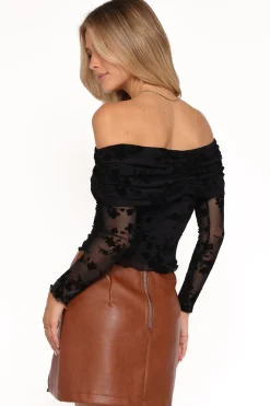 Aerin Off Shoulder Mesh Top