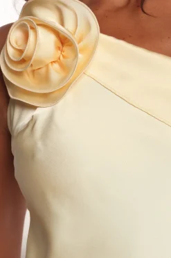 Aila Rosette One Shoulder Dress