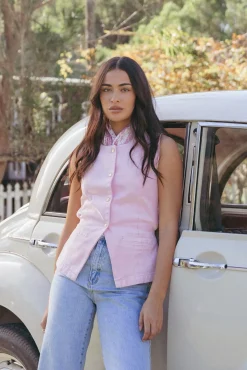 Ailis Denim Vest Top