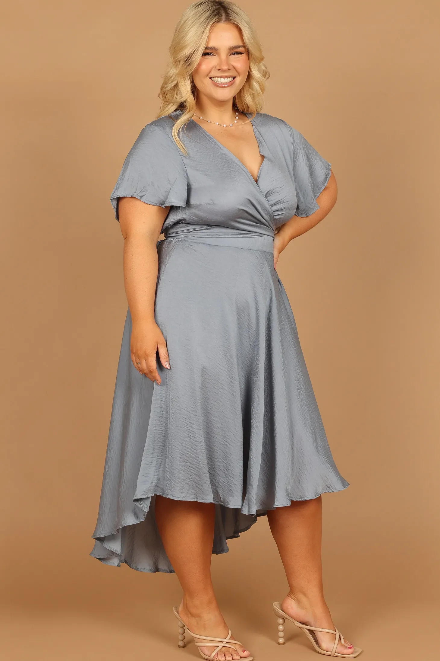 Amanda Hi Lo Tie Front Dress