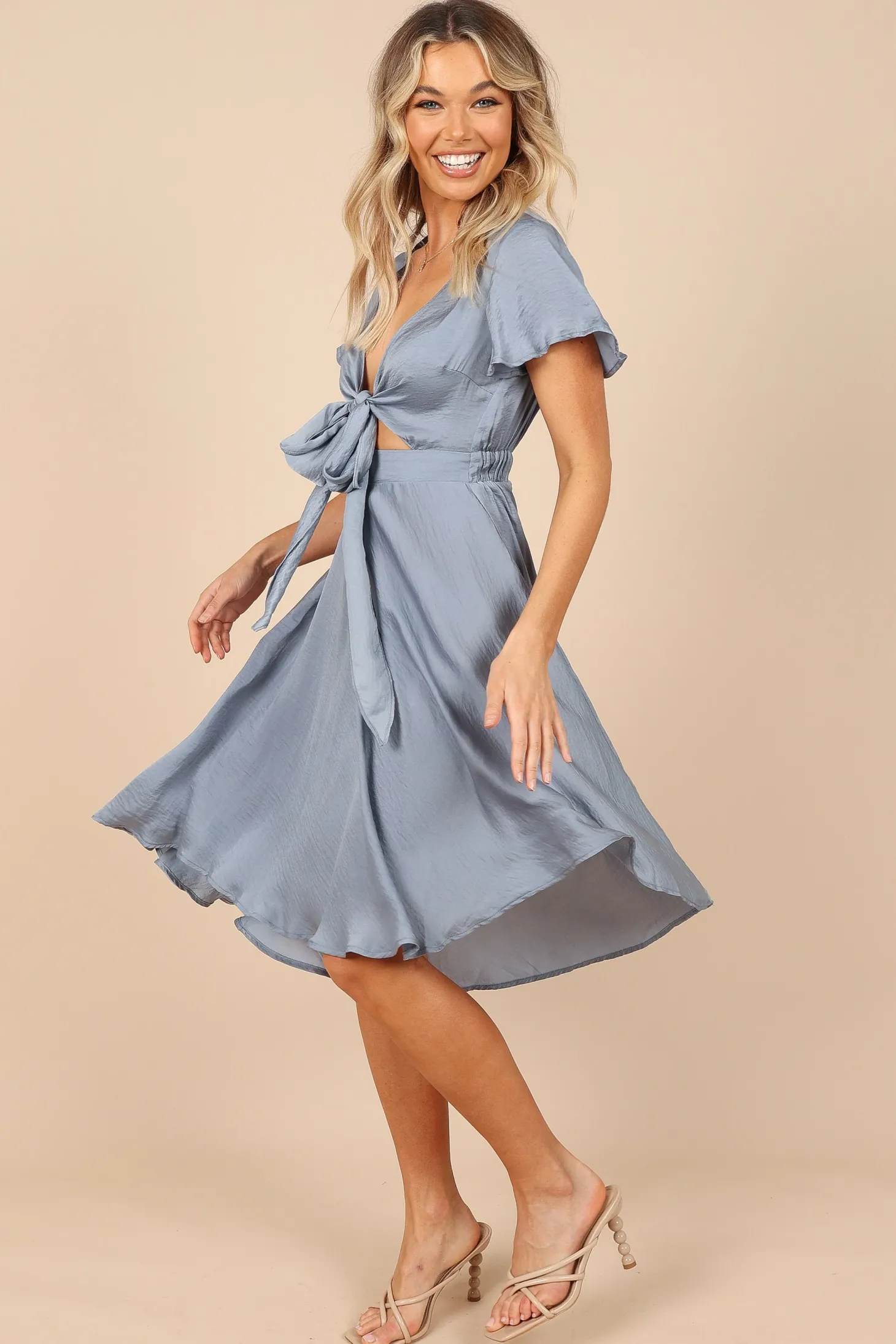 Amanda Hi Lo Tie Front Dress