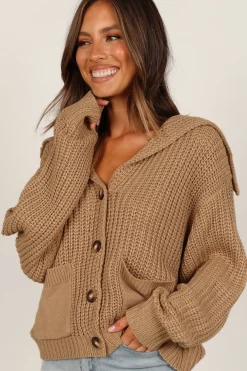 Amelia Oversize Collar Button Cardigan