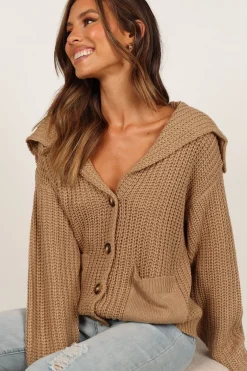Amelia Oversize Collar Button Cardigan
