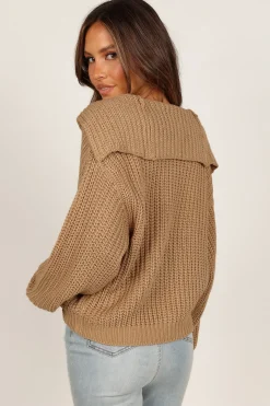 Amelia Oversize Collar Button Cardigan