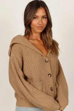 Amelia Oversize Collar Button Cardigan