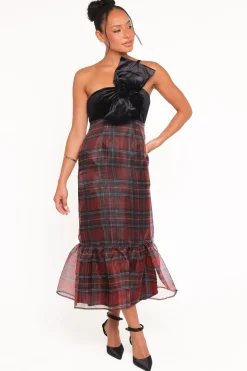 Amelie Bow Front One Shoulder Midi Dress