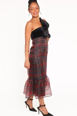 Amelie Bow Front One Shoulder Midi Dress