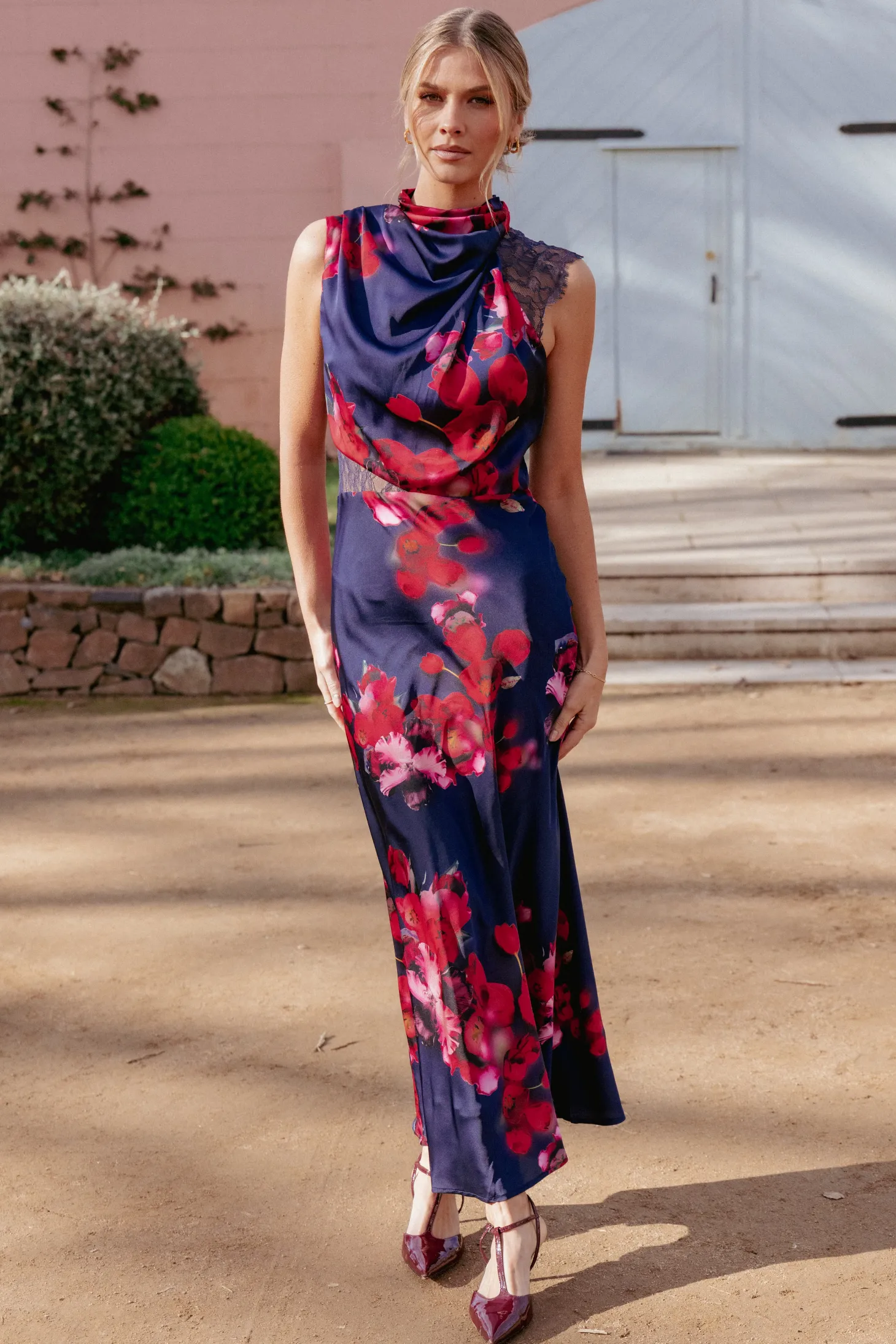 Anabelle Halter Neck Lace Maxi Dress