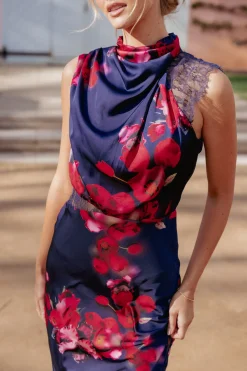 Anabelle Halter Neck Lace Maxi Dress