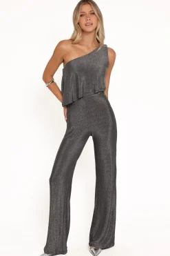 Anna One Shoulder Lurex Jumpsuit