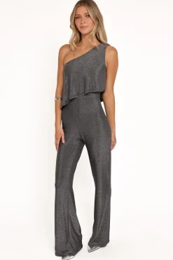 Anna One Shoulder Lurex Jumpsuit