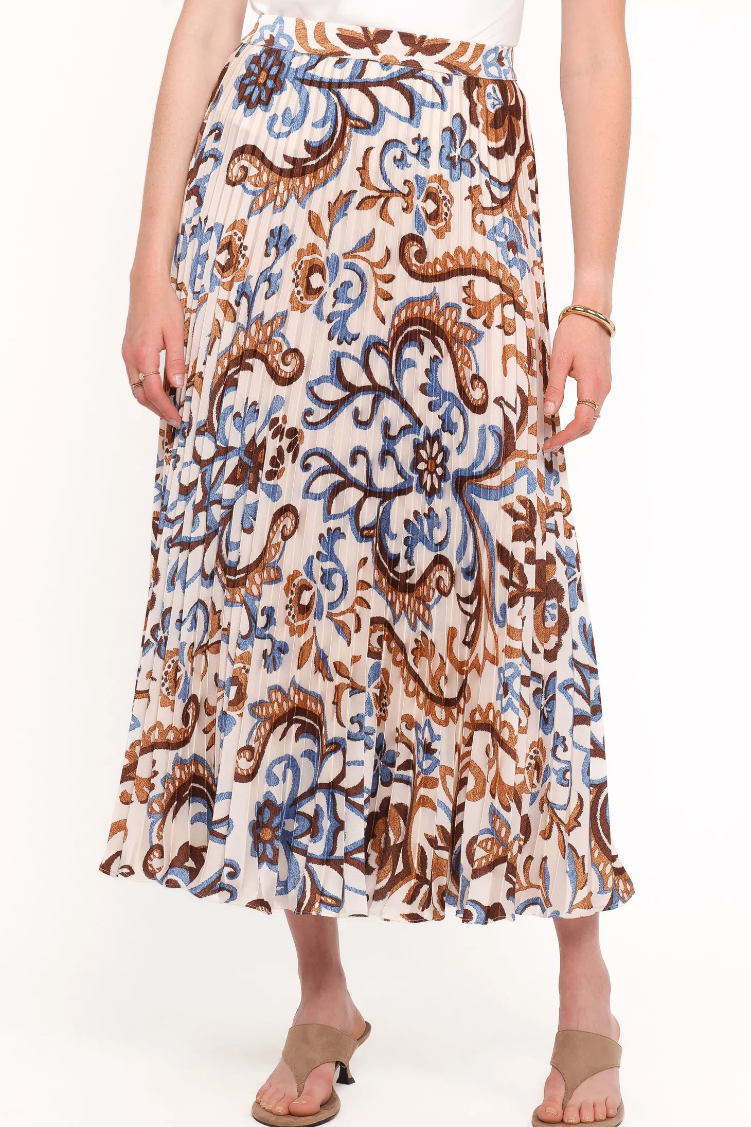 Aoife Pleated Midi Skirt