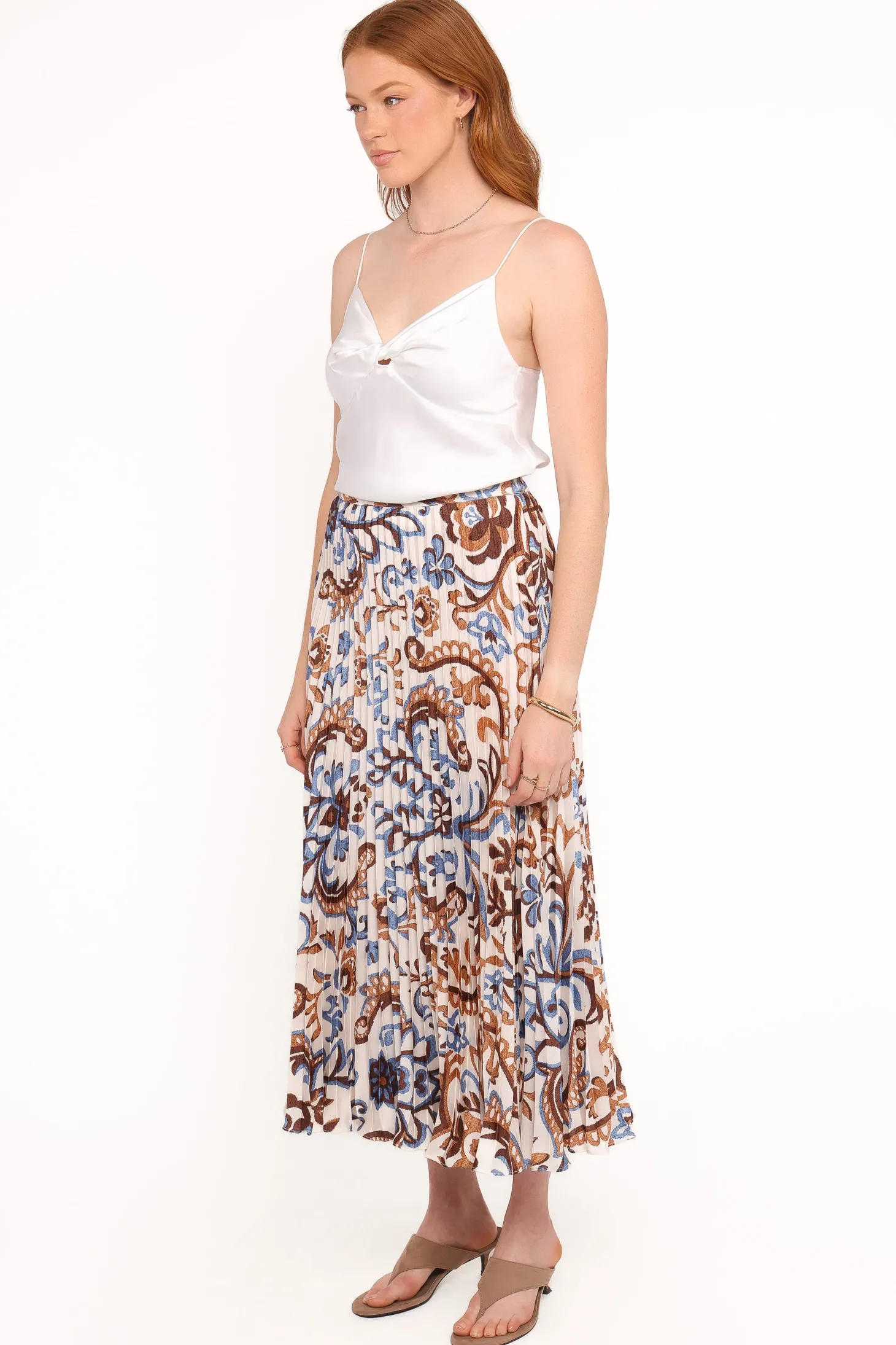 Aoife Pleated Midi Skirt