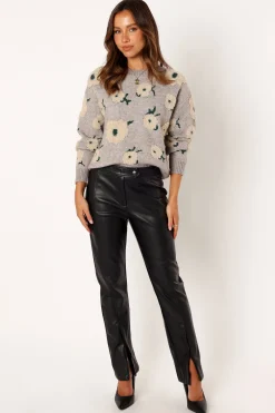 Aubrielle All Over Flower Knit Sweater