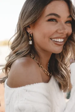 Audrey Charm Hoop Earrings