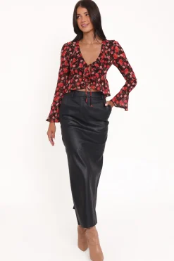 Aveline Chiffon Ruffle Front Top