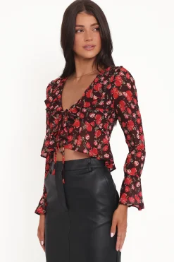 Aveline Chiffon Ruffle Front Top