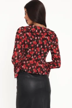 Aveline Chiffon Ruffle Front Top