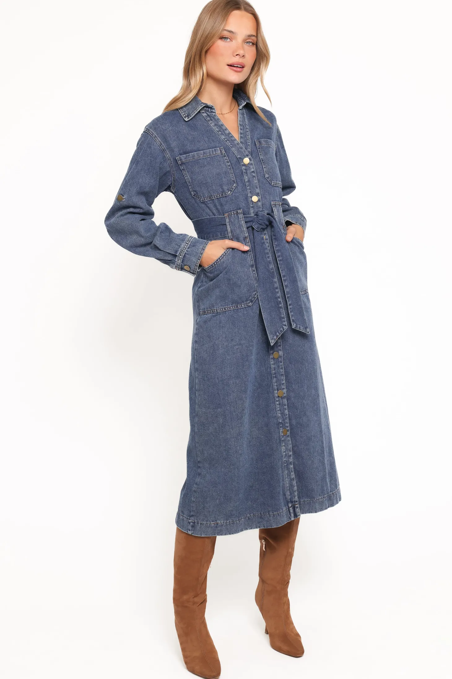 Ballina Long Sleeve Midi Dress