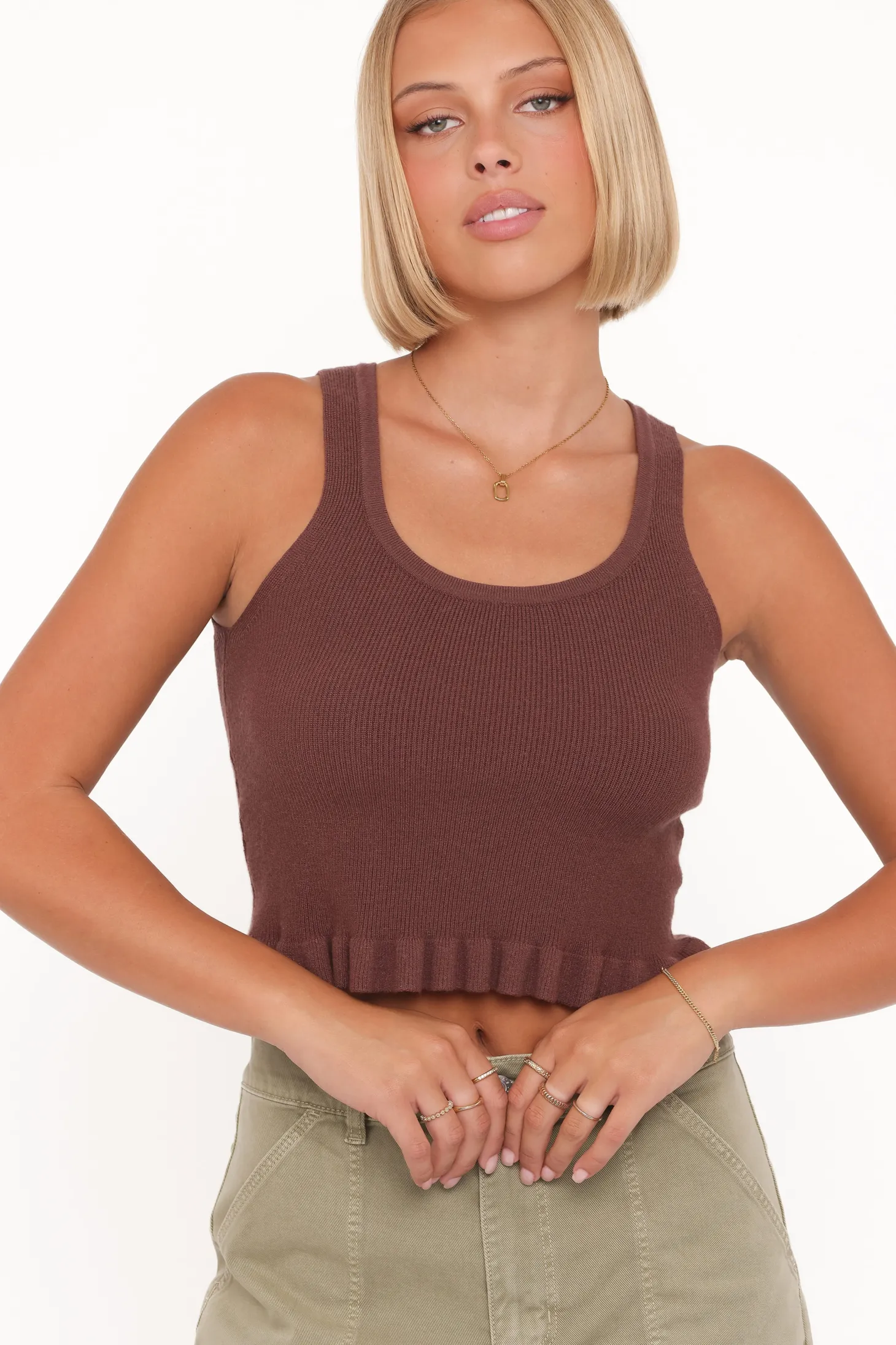 Berenice Ruffle Hem Knitted Top