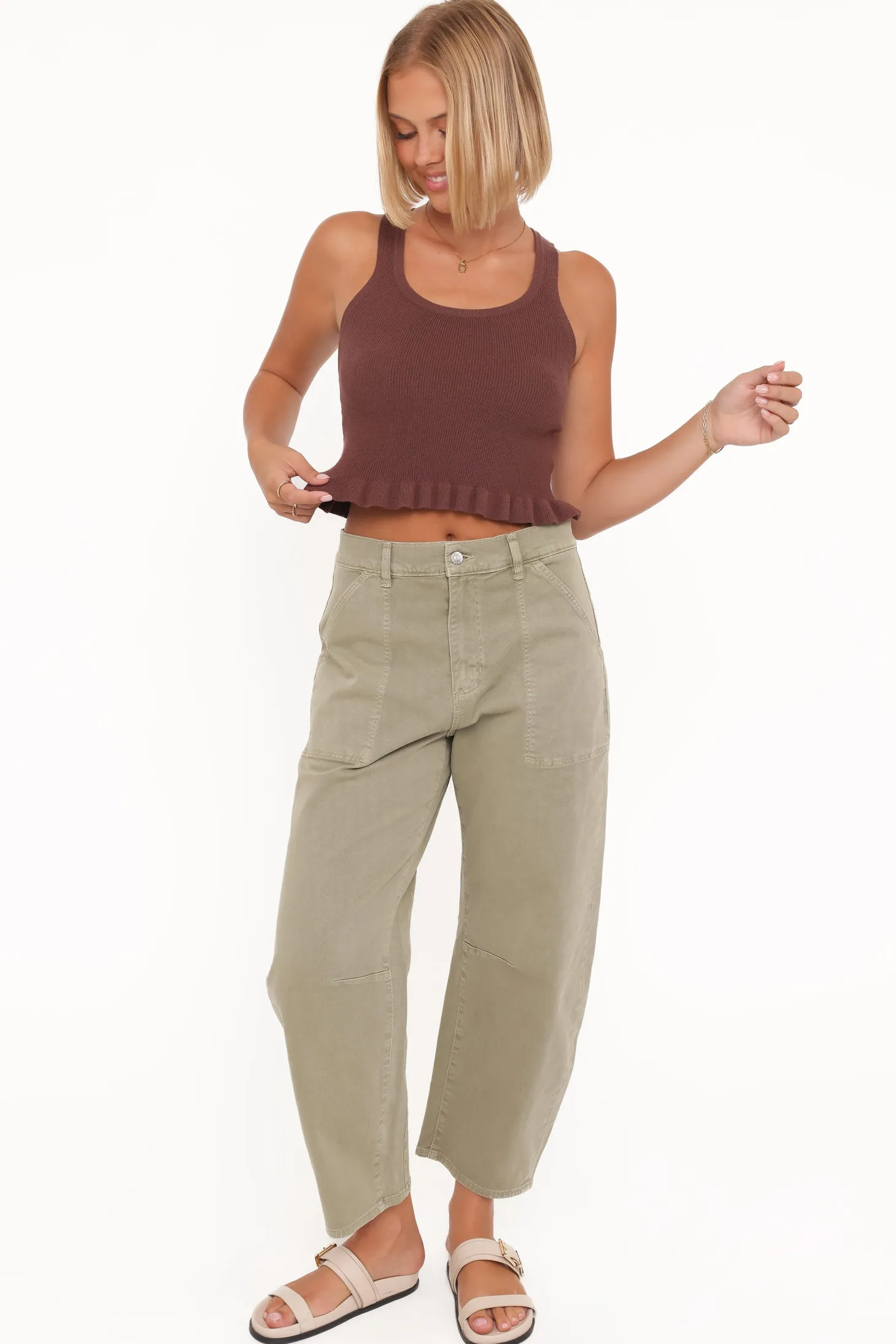 Berenice Ruffle Hem Knitted Top