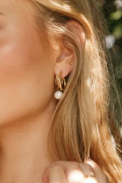 Bernyce Hoop Pear Earrings