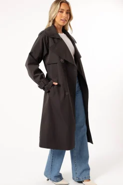 Billy Button Front Trench Coat