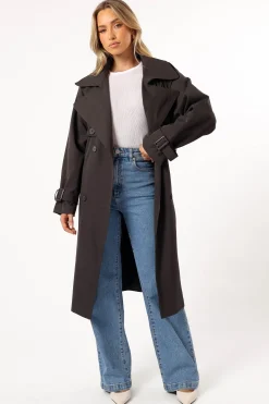 Billy Button Front Trench Coat