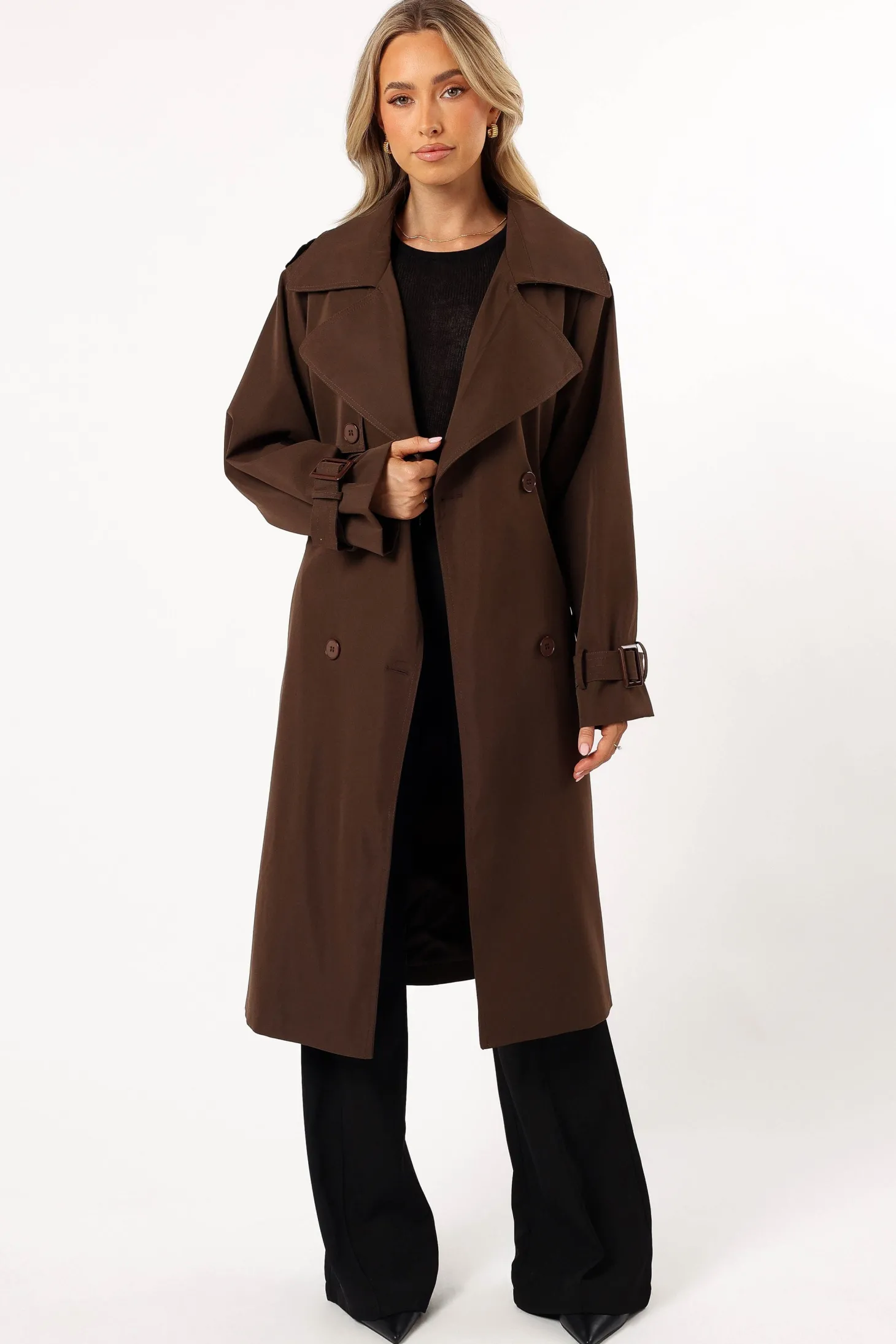 Billy Button Front Trench Coat