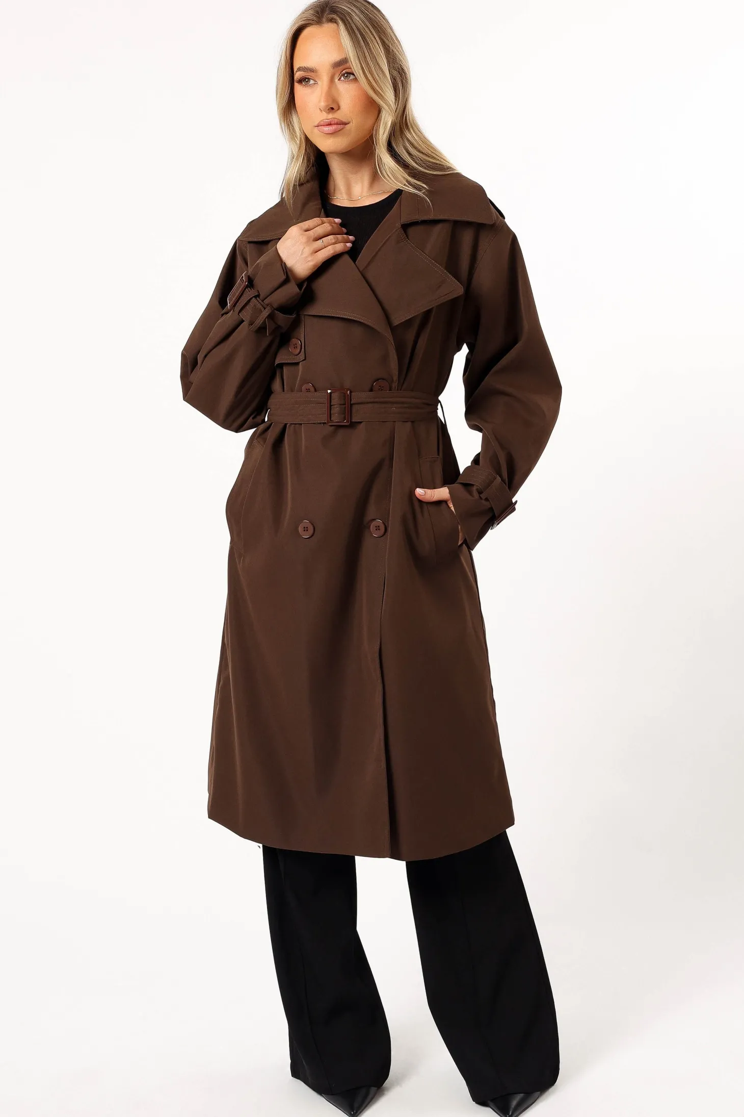 Billy Button Front Trench Coat