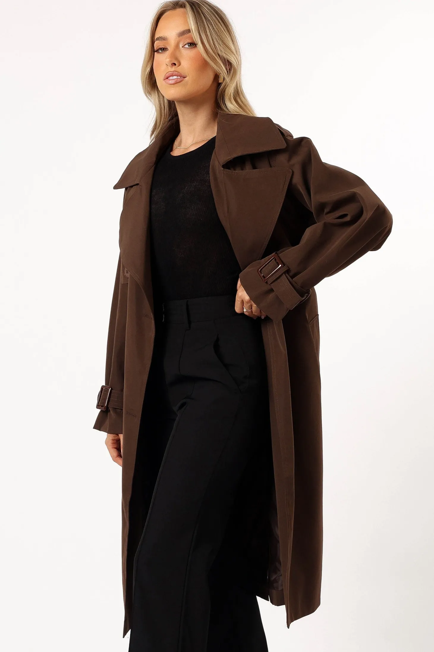 Billy Button Front Trench Coat