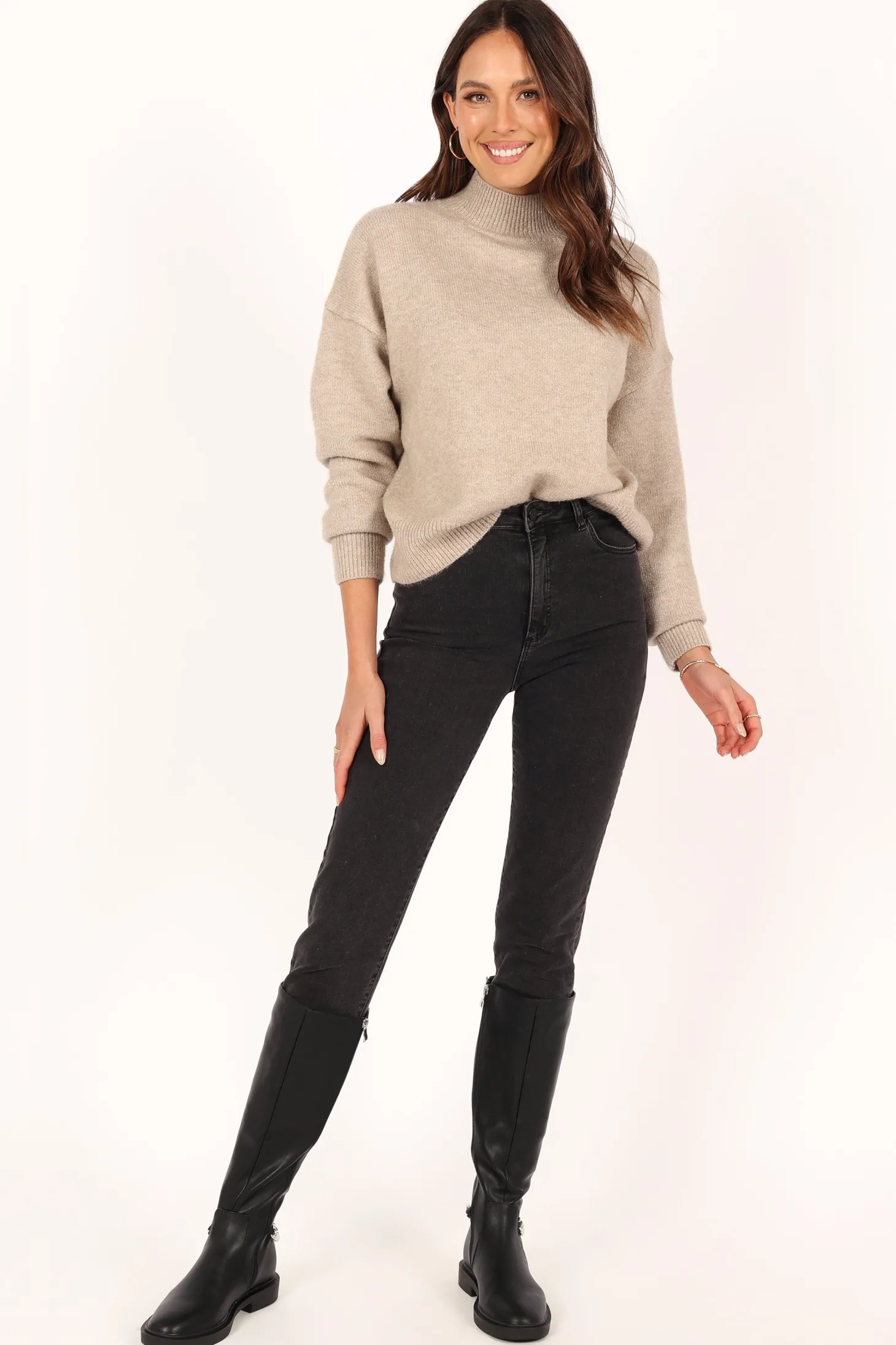 Brianna Mockneck Knit Sweater