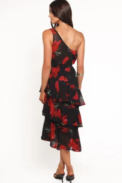 Brigette One Shoulder Tiered Midi Dress