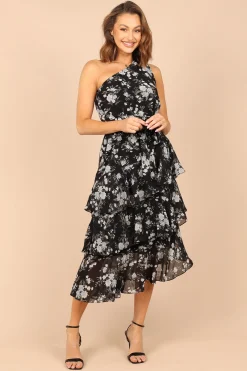 Brigette One Shoulder Tiered Midi Dress