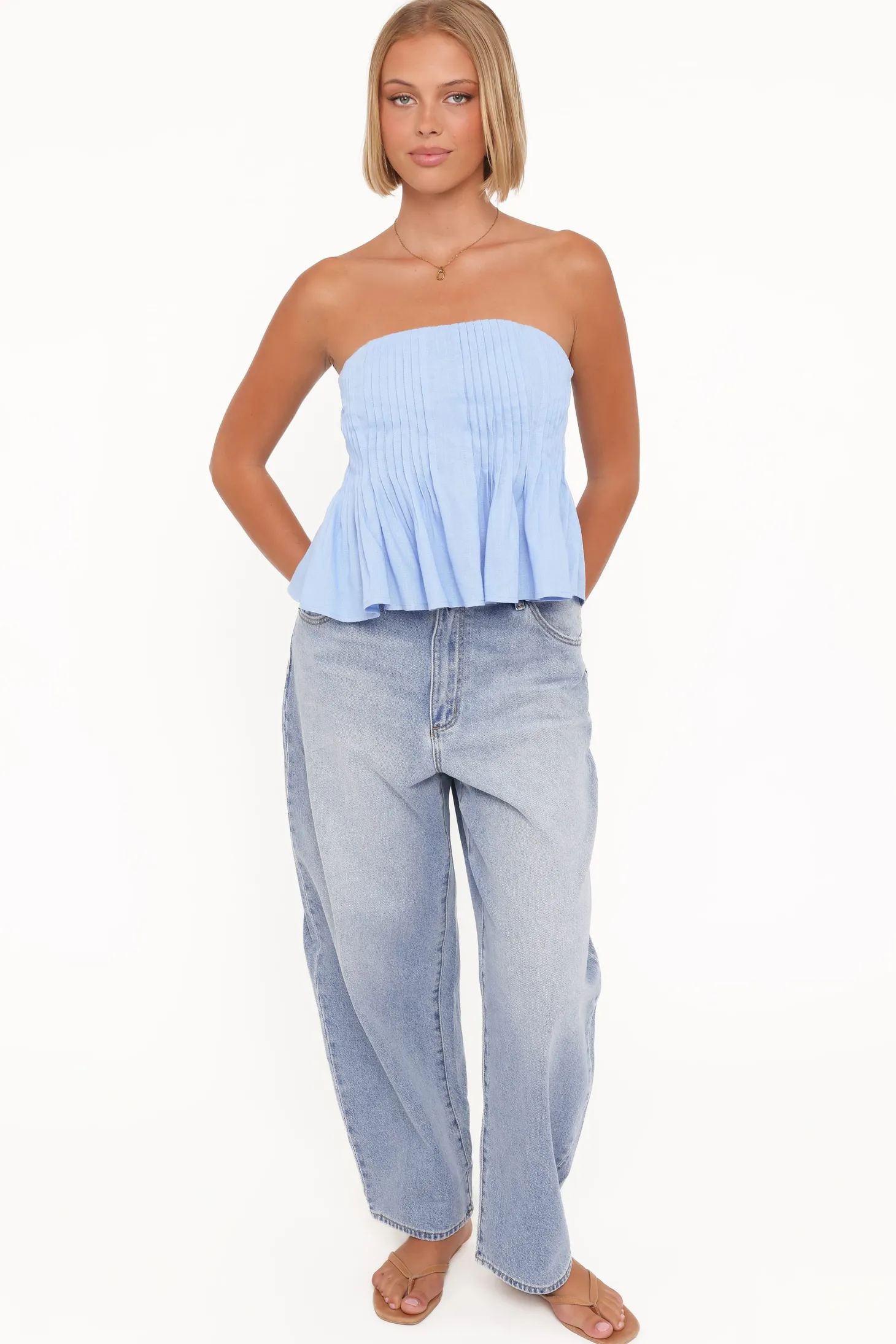 Cagnes Strapless Peplum Top
