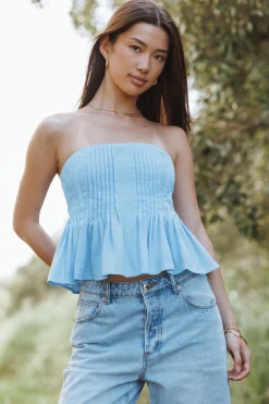 Cagnes Strapless Peplum Top