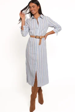 Caprice Long Sleeve Button Down Maxi Dress