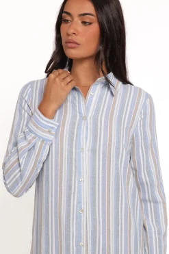 Caprice Long Sleeve Button Down Maxi Dress