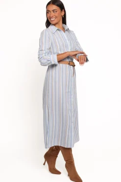 Caprice Long Sleeve Button Down Maxi Dress