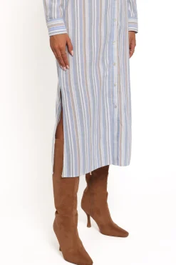 Caprice Long Sleeve Button Down Maxi Dress