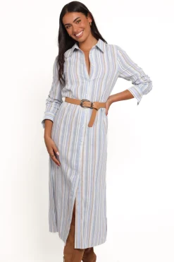 Caprice Long Sleeve Button Down Maxi Dress