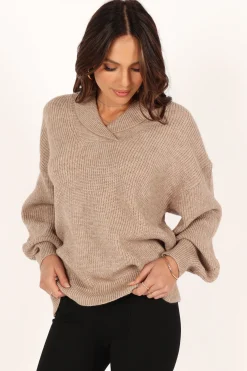 Carly Collar Knit Sweater