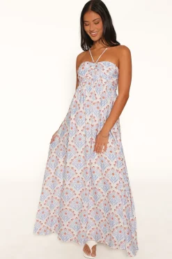 Cascade Halterneck Maxi Dress