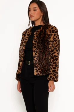 Cassia Faux Fur Leopard Crop Jacket