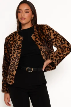 Cassia Faux Fur Leopard Crop Jacket