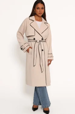 Cayenne Contrast Binding Trench Coat