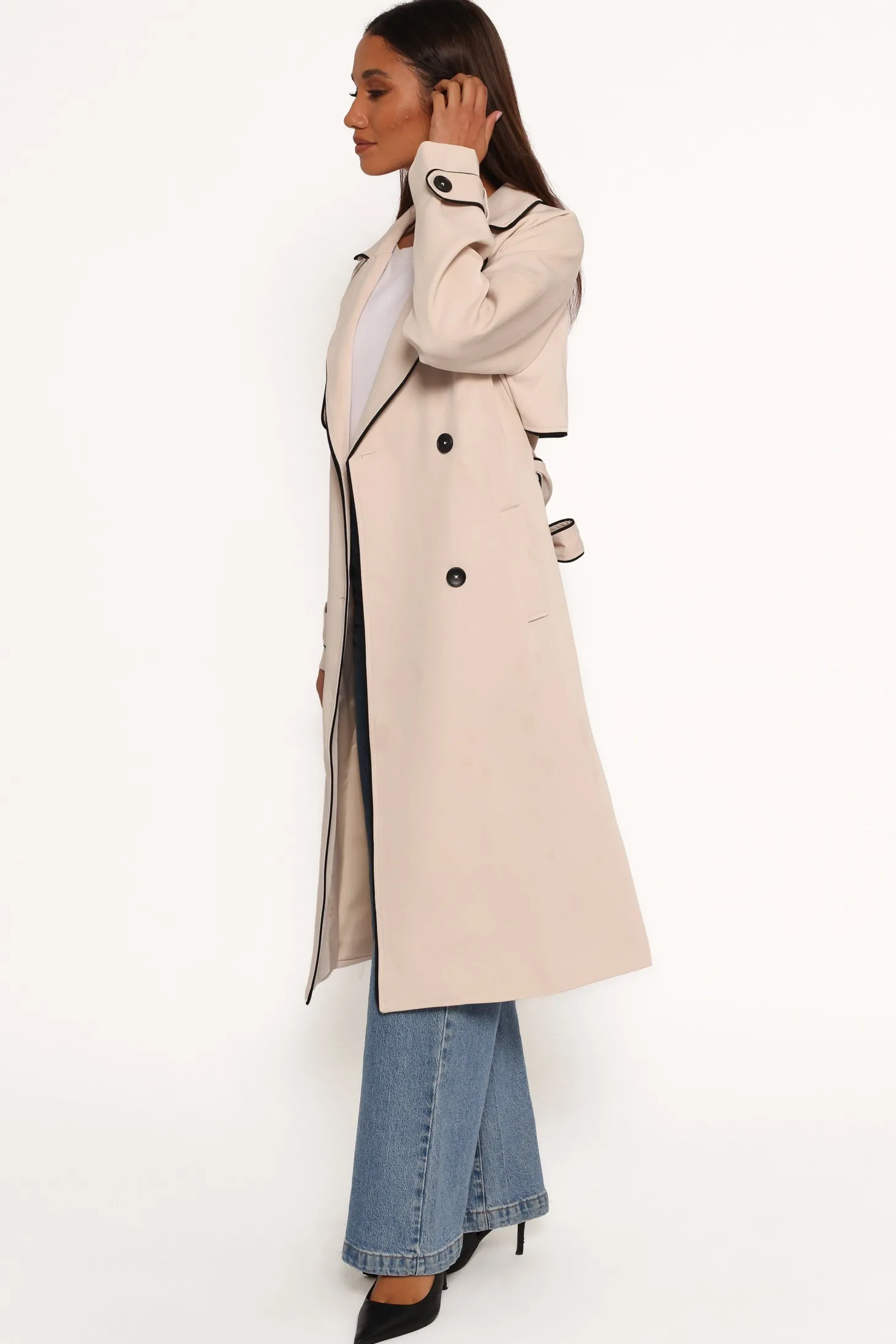 Cayenne Contrast Binding Trench Coat