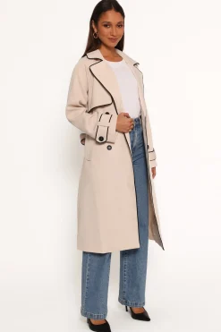 Cayenne Contrast Binding Trench Coat